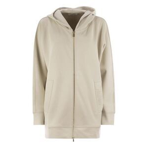 S MAX MARA Zip-Up Hooded Sweatshirt Women IVORY Sweaters & Knitwear